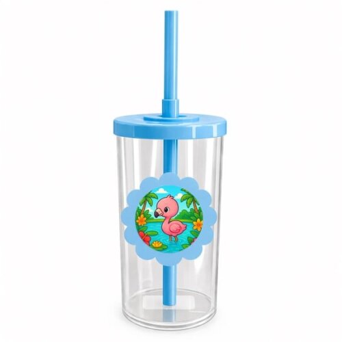 Copo Short Drink Flor Personalizado Flamingo Baby