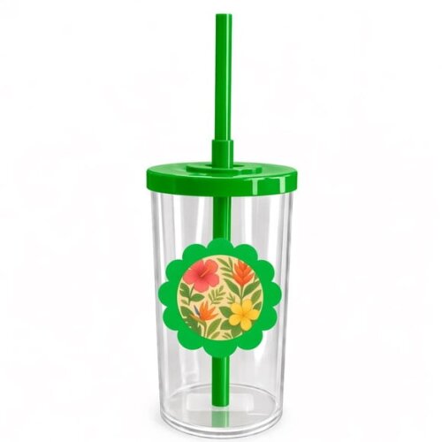 Copo Short Drink Flor Personalizado Flores Tropicais