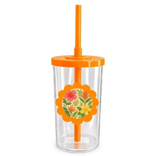 Copo Short Drink Flor Personalizado Flores Tropicais