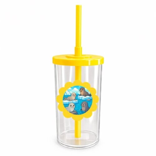 Copo Short Drink Flor Personalizado Focas