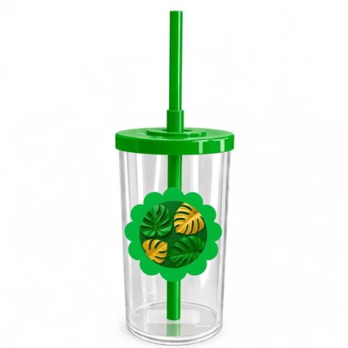 Copo Short Drink Flor Personalizado Folha Costela-de-adão