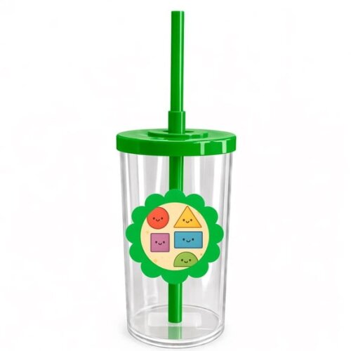 Copo Short Drink Flor Personalizado Formas Geométricas