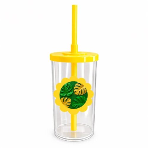 Copo Short Drink Flor Personalizado Folha Costela-de-adão