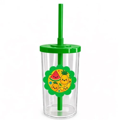 Copo Short Drink Flor Personalizado Frutas Tropicais