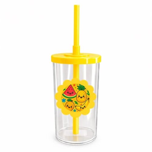 Copo Short Drink Flor Personalizado Frutas Tropicais