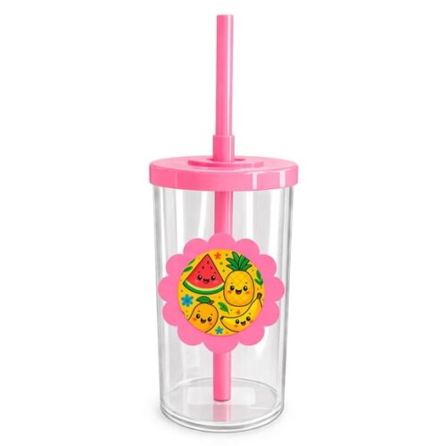 Copo Short Drink Flor Personalizado Frutas Tropicais