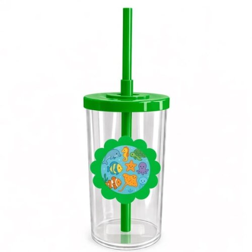 Copo Short Drink Flor Personalizado Fundo do Mar