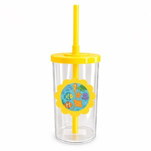 Copo Short Drink Flor Personalizado Fundo do Mar