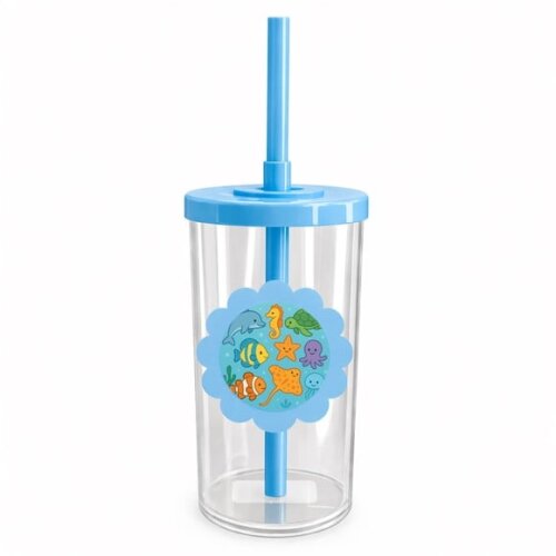 Copo Short Drink Flor Personalizado Fundo do Mar
