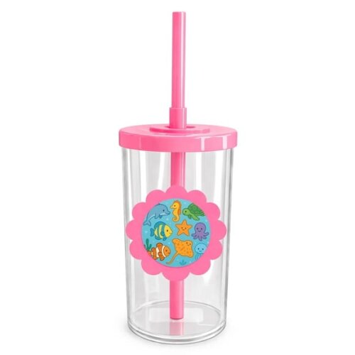 Copo Short Drink Flor Personalizado Fundo do Mar