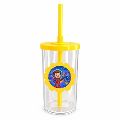 Copo Short Drink Flor Personalizado Futurismo Infantil