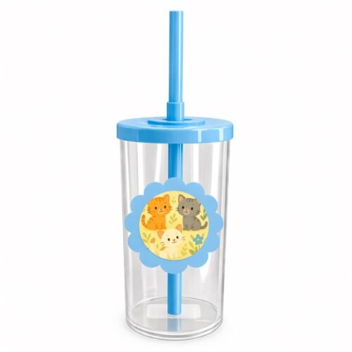 Copo Short Drink Flor Personalizado Gatinhos