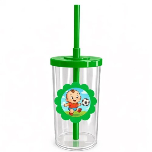 Copo Short Drink Flor Personalizado Futebol Baby