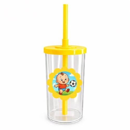 Copo Short Drink Flor Personalizado Futebol Baby