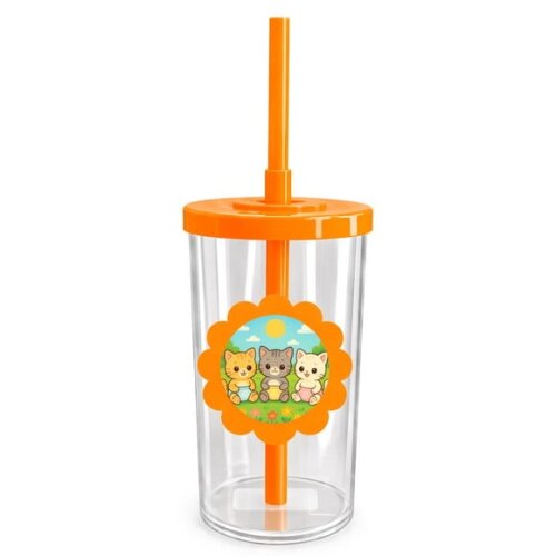 Copo Short Drink Flor Personalizado Gatinhos Baby