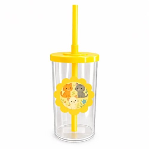Copo Short Drink Flor Personalizado Gatinhos