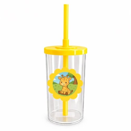 Copo Short Drink Flor Personalizado Girafinha Baby