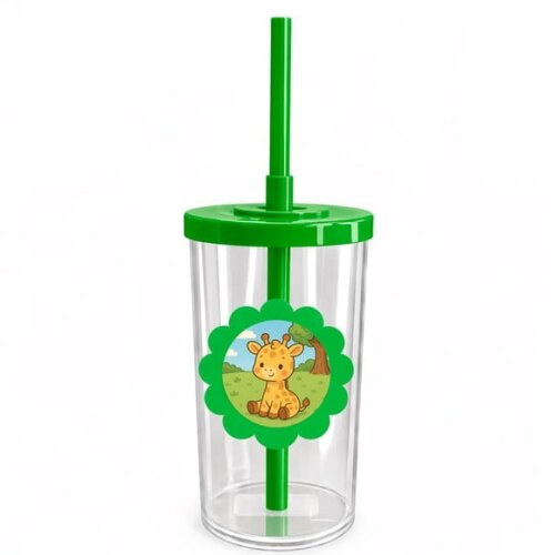 Copo Short Drink Flor Personalizado Girafinha Baby