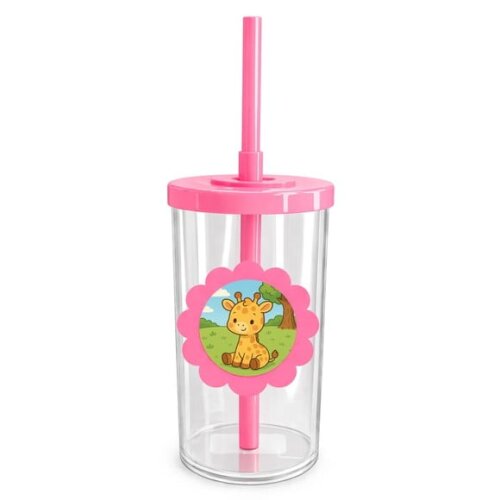 Copo Short Drink Flor Personalizado Girafinha Baby