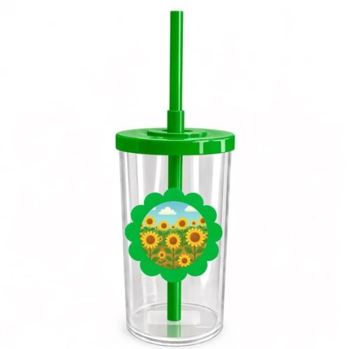 Copo Short Drink Flor Personalizado Girassóis