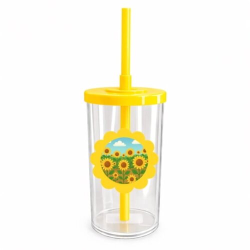 Copo Short Drink Flor Personalizado Girassóis