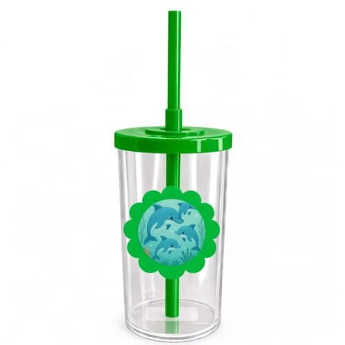 Copo Short Drink Flor Personalizado Golfinhos