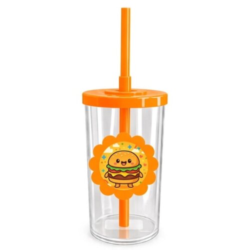 Copo Short Drink Flor Personalizado Hambúrguer Divertido