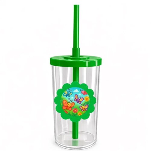 Copo Short Drink Flor Personalizado Jardim das Borboletas