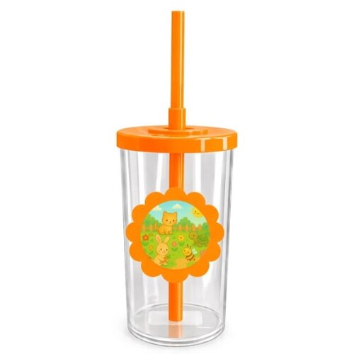 Copo Short Drink Flor Personalizado Jardim dos Bichinhos