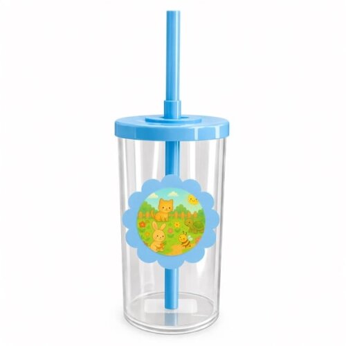 Copo Short Drink Flor Personalizado Jardim dos Bichinhos