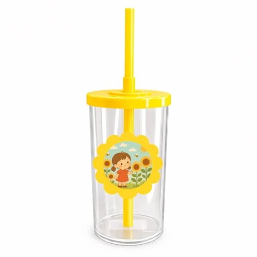 Copo Short Drink Flor Personalizado Jardim dos Girassóis