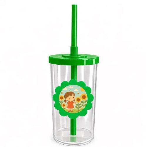 Copo Short Drink Flor Personalizado Jardim dos Girassóis