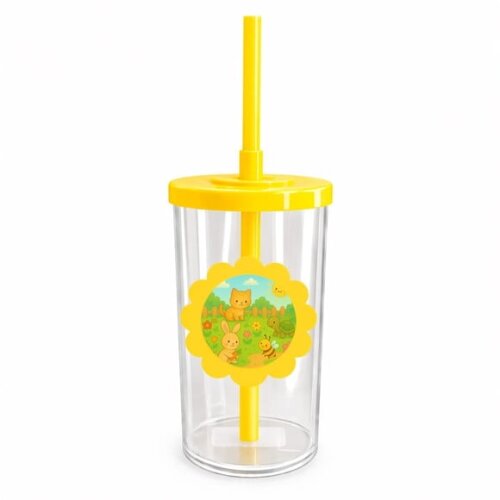 Copo Short Drink Flor Personalizado Jardim dos Bichinhos