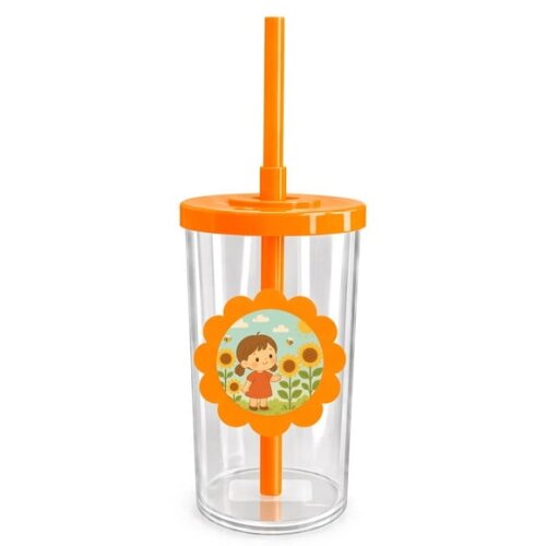 Copo Short Drink Flor Personalizado Jardim dos Girassóis