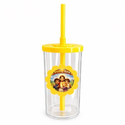 Copo Short Drink Flor Personalizado Jesus Te Ama