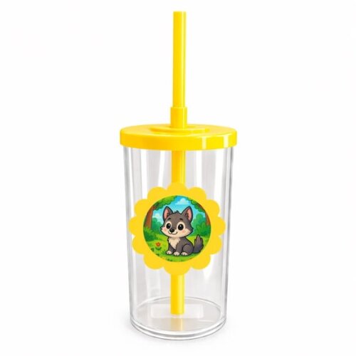 Copo Short Drink Flor Personalizado Lobinho