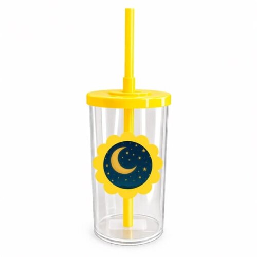 Copo Short Drink Flor Personalizado Lua e Estrelas