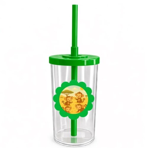 Copo Short Drink Flor Personalizado Macaquinhos