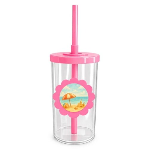 Copo Short Drink Flor Personalizado Mar e Praia Aquarela