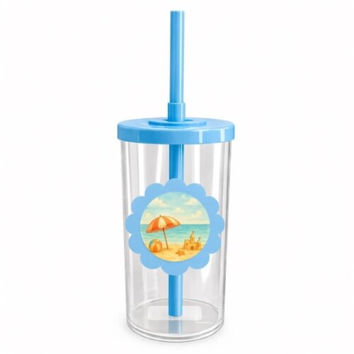 Copo Short Drink Flor Personalizado Mar e Praia Aquarela