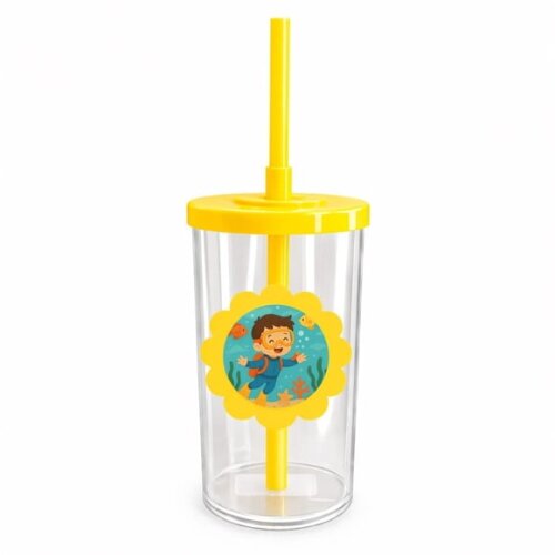Copo Short Drink Flor Personalizado Menino Mergulhador