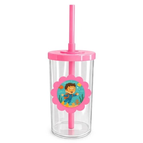 Copo Short Drink Flor Personalizado Menino Mergulhador