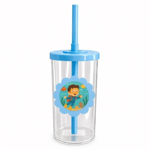 Copo Short Drink Flor Personalizado Menino Mergulhador