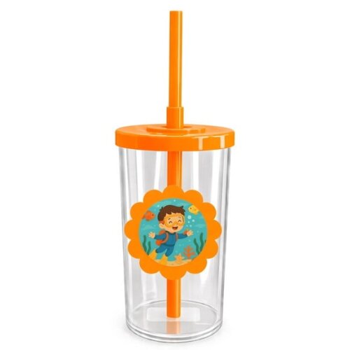Copo Short Drink Flor Personalizado Menino Mergulhador