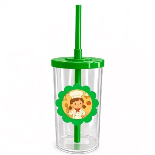 Copo Short Drink Flor Personalizado Mini Chef Menina