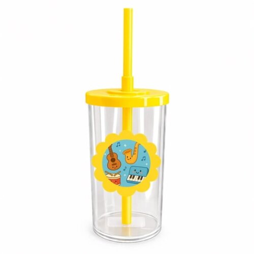 Copo Short Drink Flor Personalizado Músicas Instrumentos
