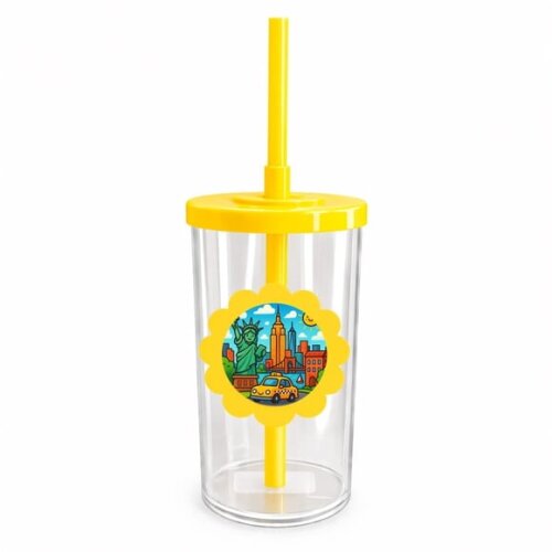 Copo Short Drink Flor Personalizado Nova York