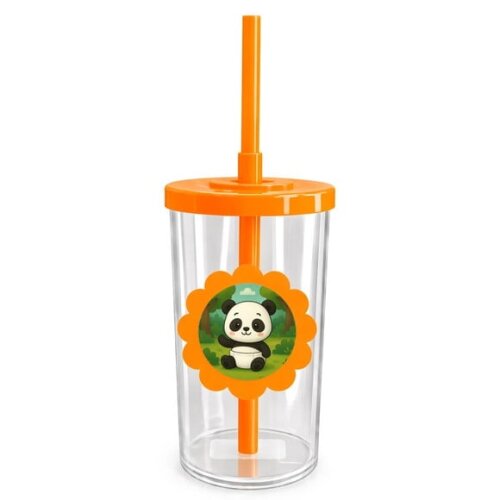 Copo Short Drink Flor Personalizado Panda Baby