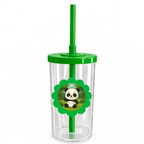 Copo Short Drink Flor Personalizado Panda Baby