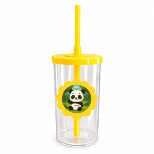 Copo Short Drink Flor Personalizado Panda Baby